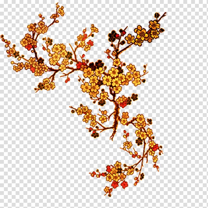 yellow plum blossom transparent background PNG clipart