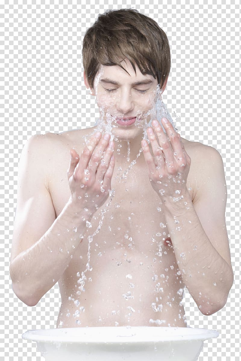 splash onto the man's face transparent background PNG clipart