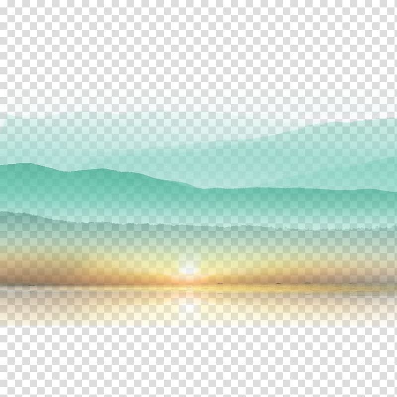 sunset illustration, Computer graphics, Sunset Mountain transparent background PNG clipart