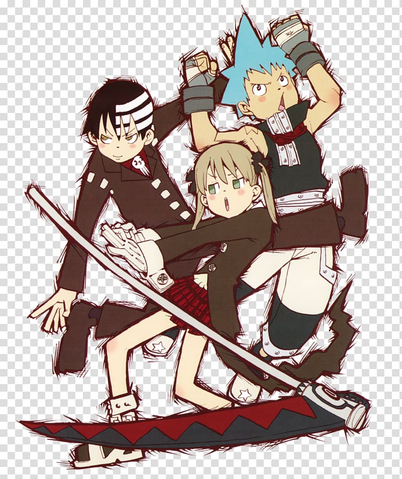 Black Star Maka Albarn Death the Kid Soul Eater Anime, Soul Eater transparent background PNG clipart