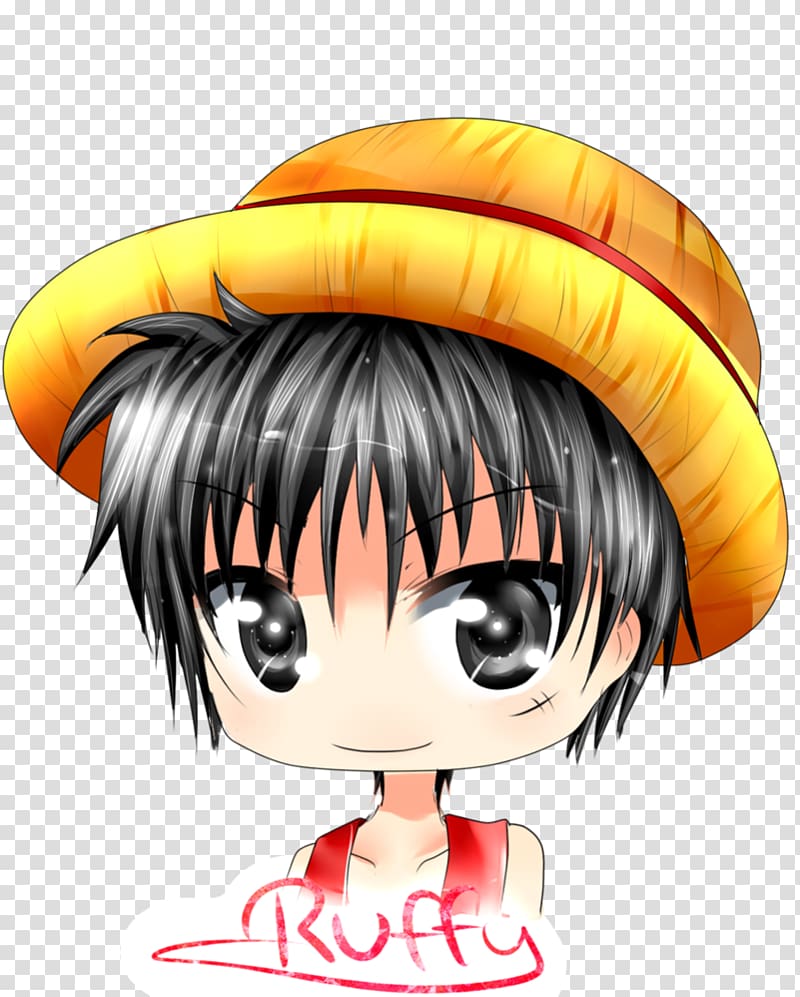 Minecraft Black hair Eye Manga Hime cut, luffy chibi transparent background PNG clipart