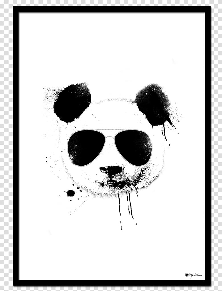 Poster Art Drawing, panda print transparent background PNG clipart