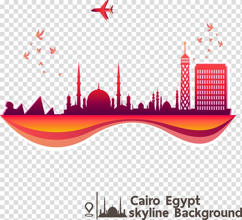 Cairo Egypt Skyline Background, Cairo Skyline Illustration, Egypt tourist map transparent background PNG clipart