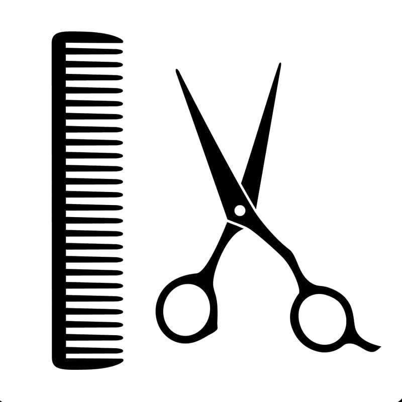 comb and scissor art, Comb Scissors Hairdresser Capelli Symbol, Hairdressing transparent background PNG clipart