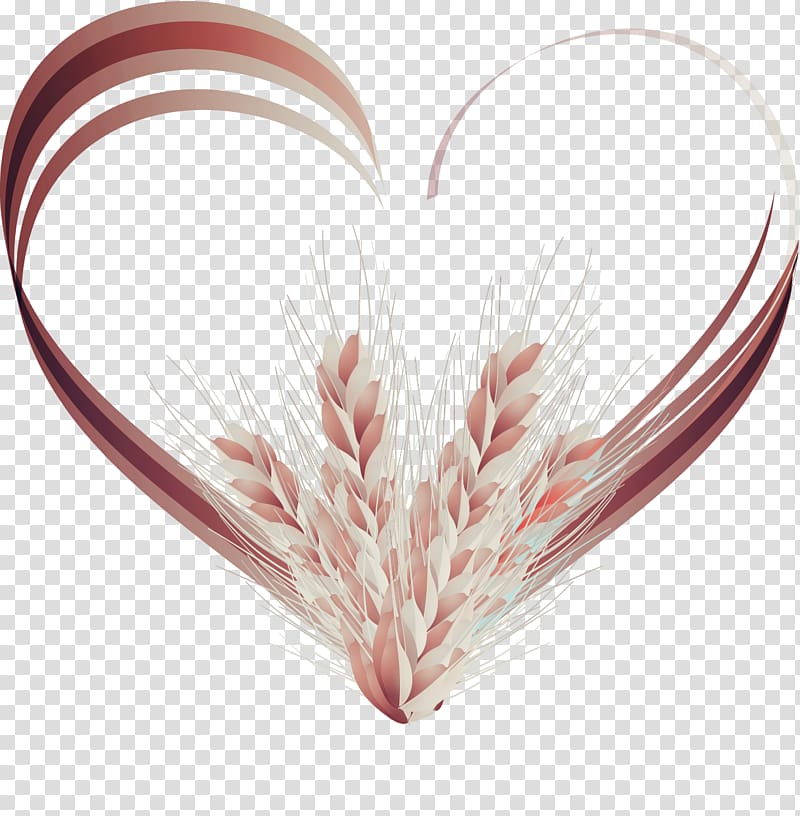 brown heart wheat , Adobe Illustrator Euclidean , Love wheat transparent background PNG clipart