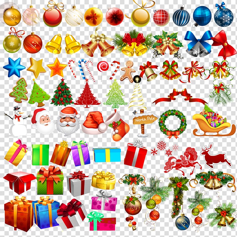 Christmas tree Santa Claus Gift, Creative Christmas transparent background PNG clipart