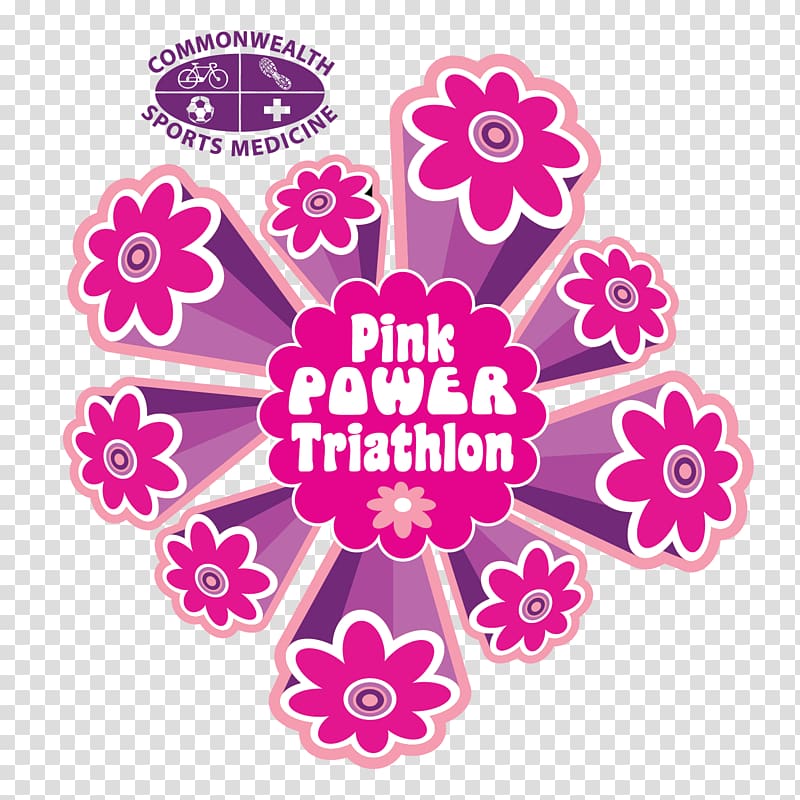 Logo Floral design Pattern, swim bike run transparent background PNG clipart