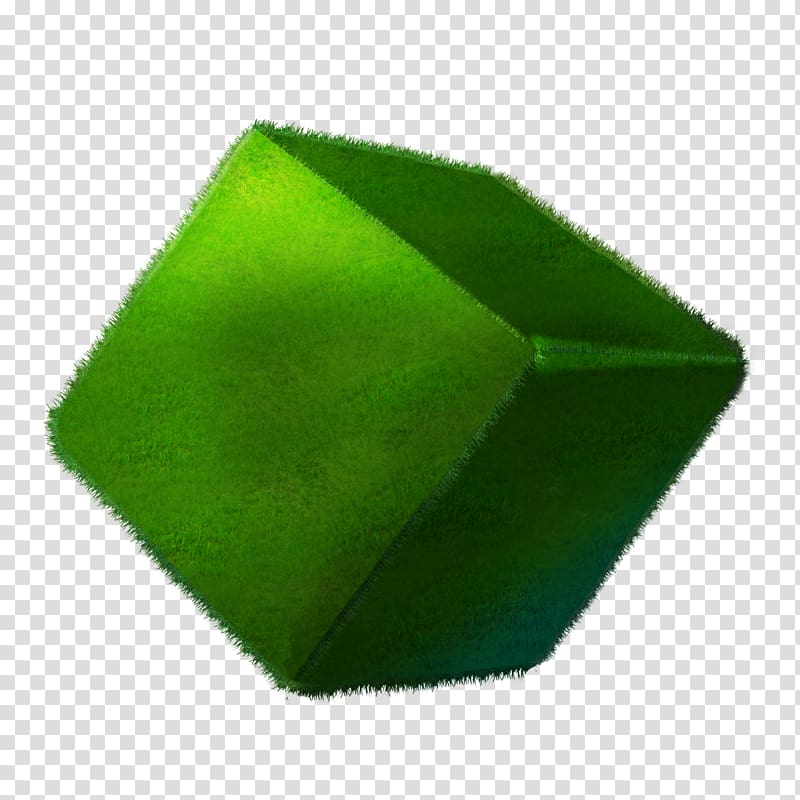 Triangle Square Green, Grass cube transparent background PNG clipart