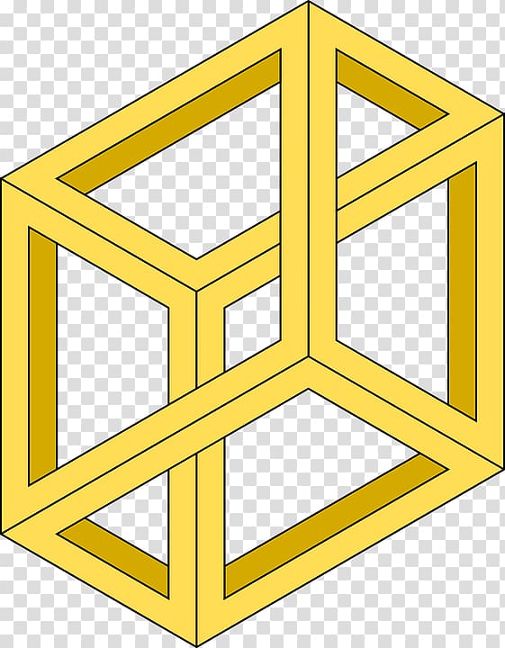 Penrose triangle Optical illusion Impossible object Cube, cube transparent background PNG clipart