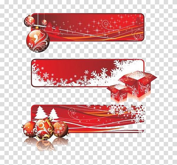 Christmas Web banner , Christmas decoration red flag transparent background PNG clipart