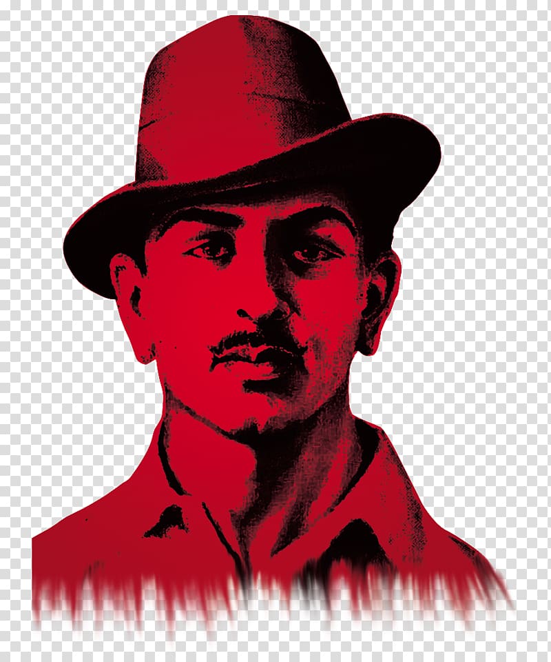 portrait painting of man, Bhagat Singh India T-shirt Fedora Clothing Accessories, bhagat singh transparent background PNG clipart