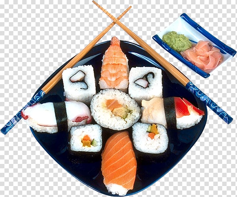 Sushi Japanese Cuisine Sashimi Onigiri Seafood, Japanese sushi transparent background PNG clipart