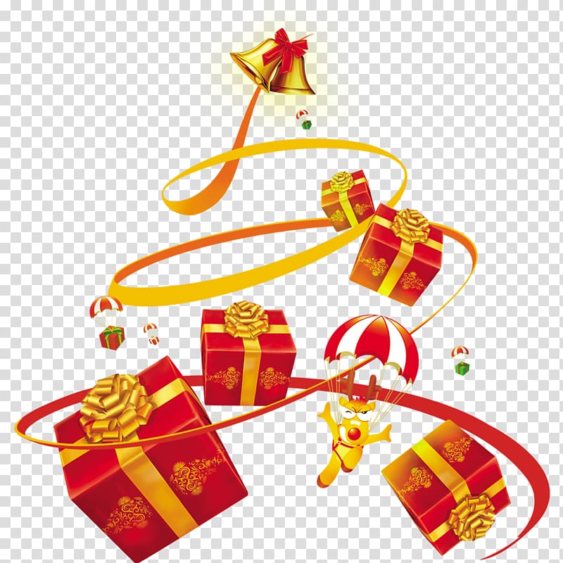 Snegurochka Ded Moroz Santa Claus Christmas Gift, Flying gift transparent background PNG clipart
