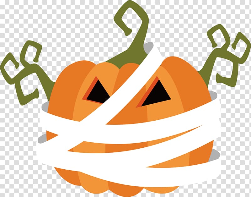 Pumpkin Calabaza Jack-o\'-lantern , Bandage pumpkin head transparent background PNG clipart
