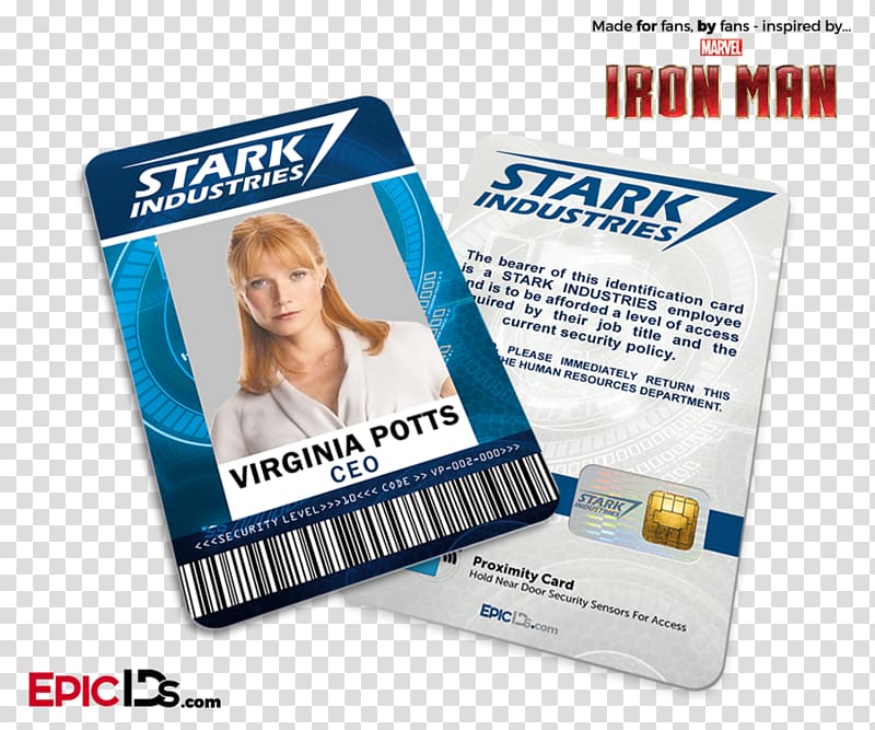 Pepper Potts Iron Man Stark Industries Business Cards Identity document, Stark industries transparent background PNG clipart