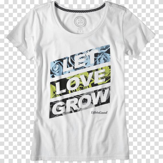 T-shirt Sleeve Logo Font, let love grow transparent background PNG clipart