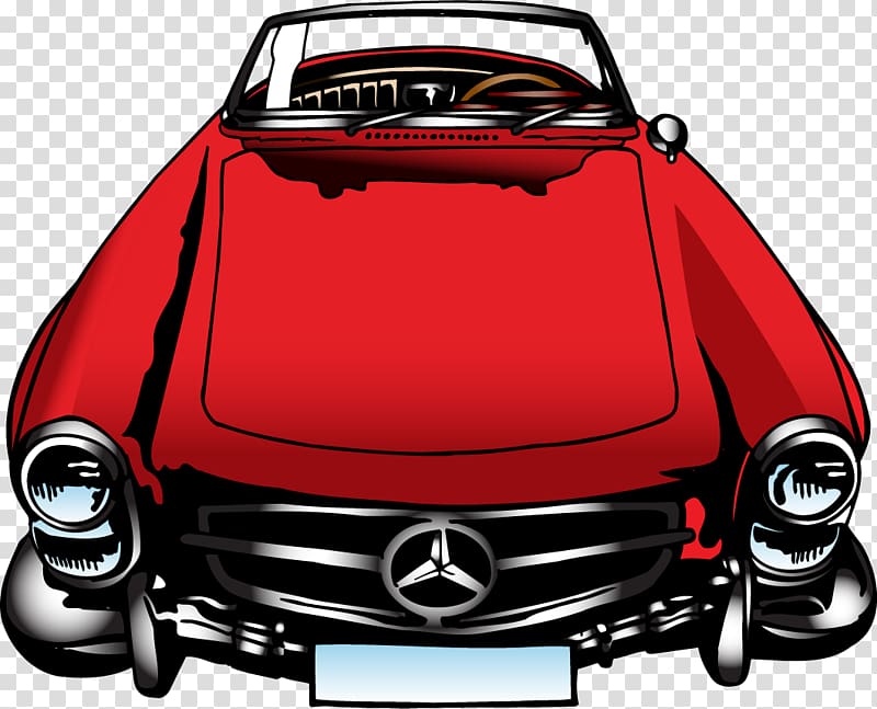 Mercedes-Benz 190 SL Sports car Jubileum, painted red car transparent background PNG clipart