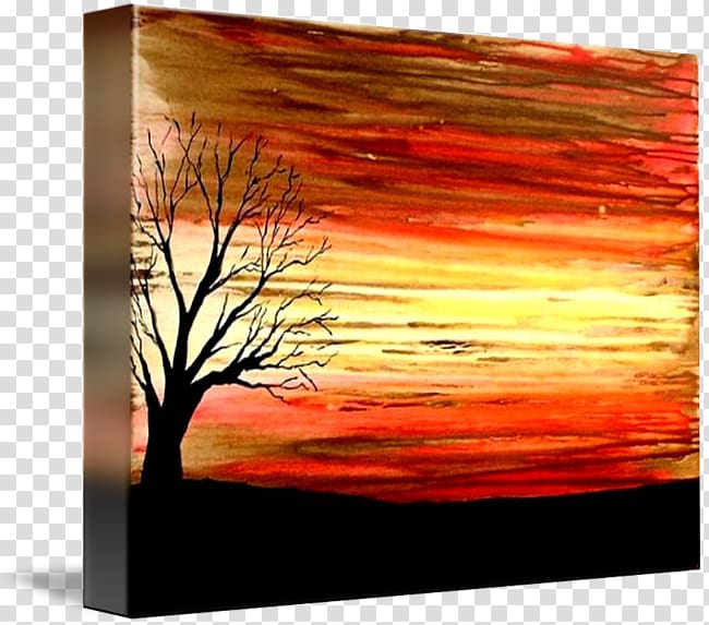 Painting Acrylic paint Frames Modern art, the most beautiful sunset red transparent background PNG clipart