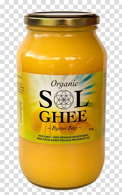 Organic food Orange juice Sol Ghee Organic Ingredient, cow Ghee transparent background PNG clipart