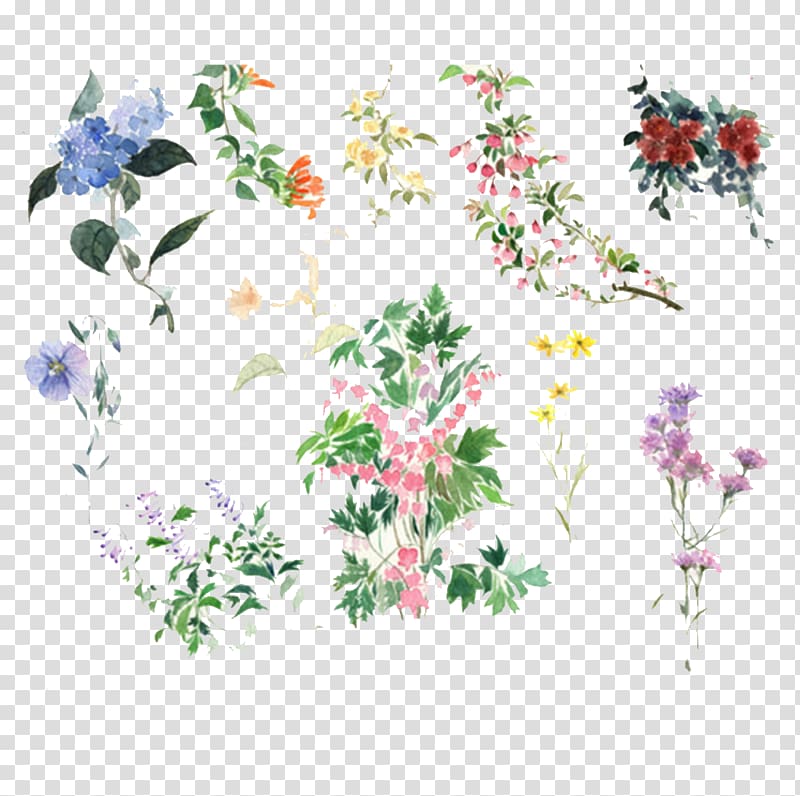 assorted-color flowers illustration, Flower Icon, South Korean small fresh hand-painted flowers transparent background PNG clipart