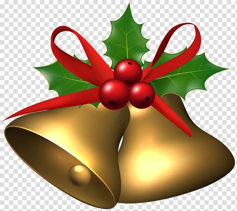 Common holly Christmas decoration , bell transparent background PNG clipart