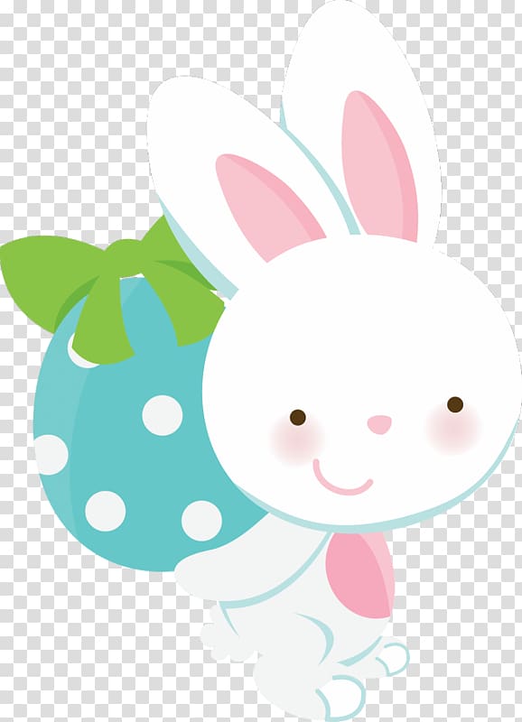 bunny holding egg transparent background PNG clipart