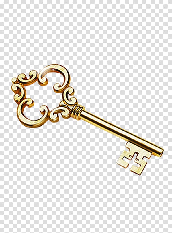gold skeleton key illustration, Icon, In kind,Gold,key,Three-dimensional transparent background PNG clipart