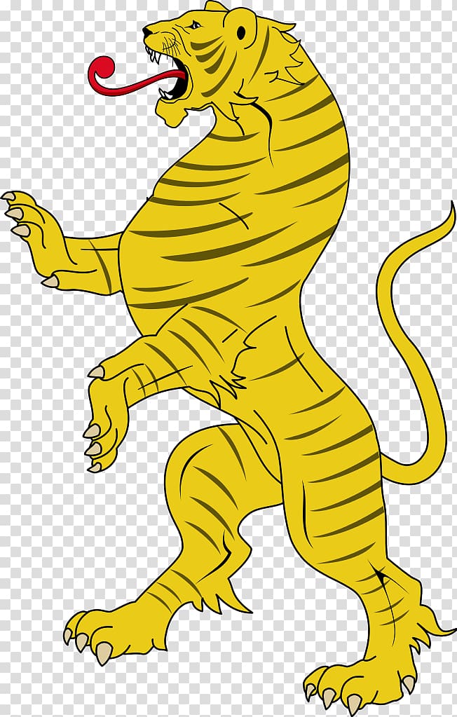 Tiger Lion Heraldry Coat of arms Supporter, tiger transparent background PNG clipart