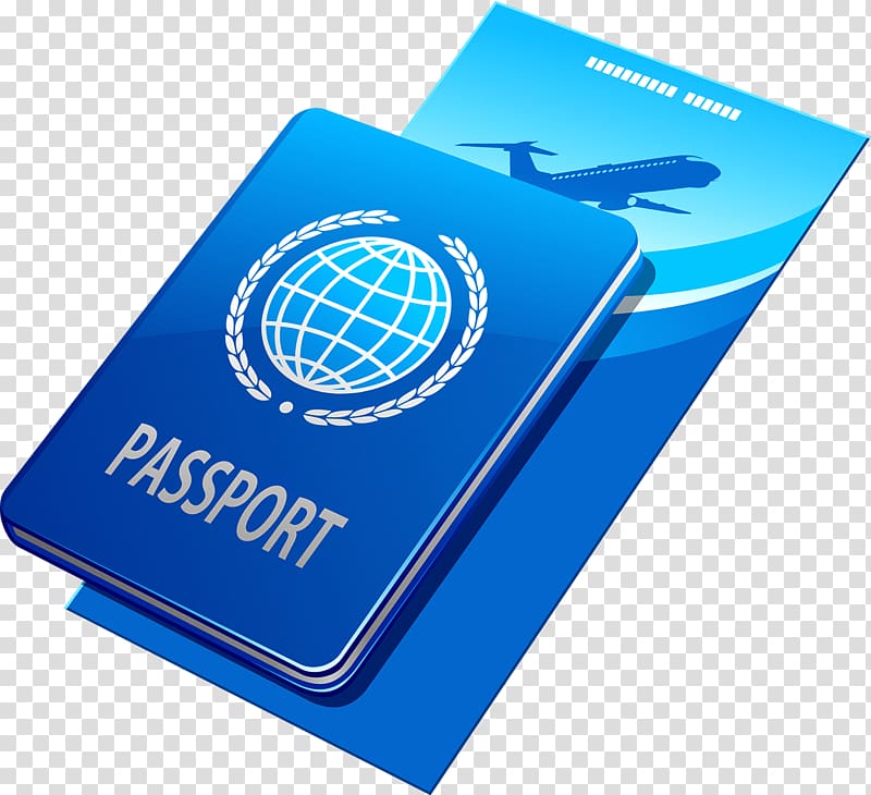 blue Passport illustration, , Passport tickets transparent background PNG clipart