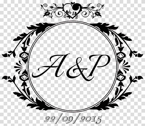 A&P flower frame illustration, Wedding invitation Monogram Initial , others transparent background PNG clipart