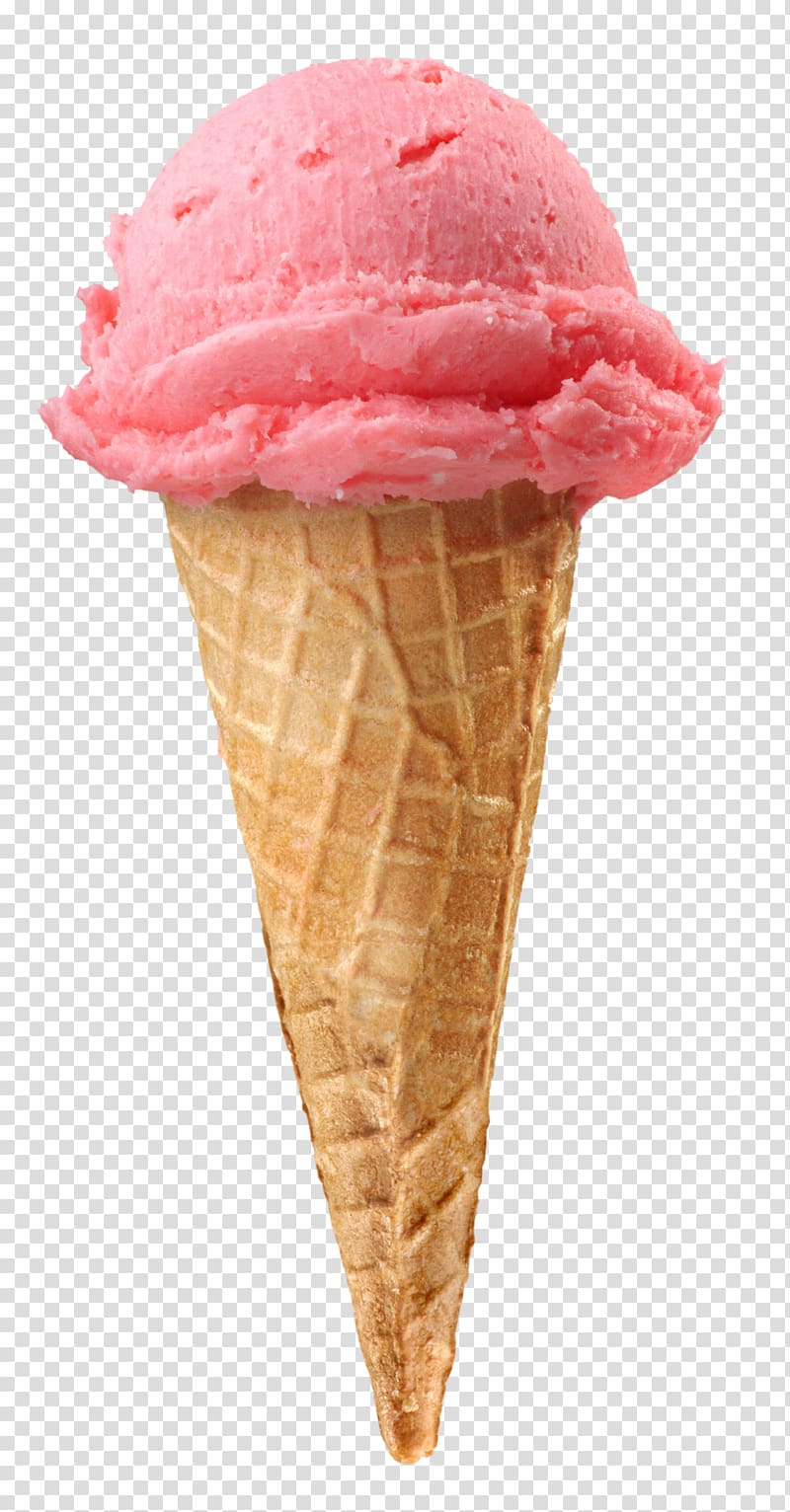 Ice Cream Cones Strawberry ice cream Sundae, ice cream transparent background PNG clipart