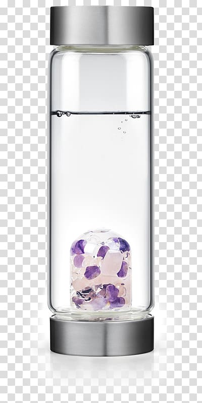 Glass bottle Crystal Quartz Water, botella de agua transparent background PNG clipart