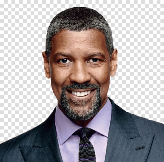 man in formal suit smiling, Denzel Washington With Beard transparent background PNG clipart