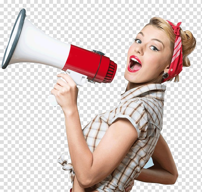 Megaphone Advertising Female Crackboom Woman, Girl Kid transparent background PNG clipart