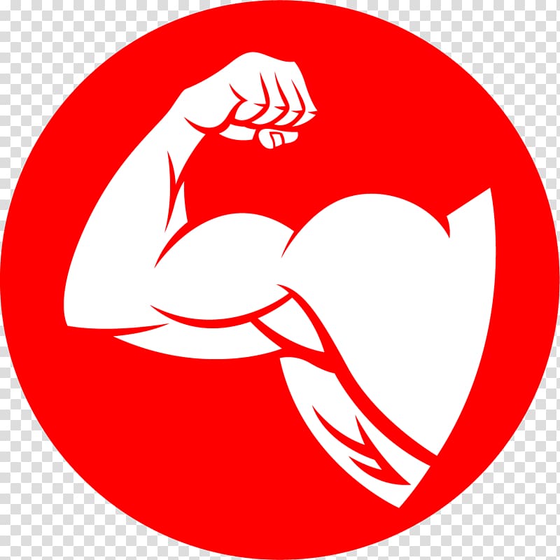 Arm Muscle Cartoon , Fitness red Icon transparent background PNG ...