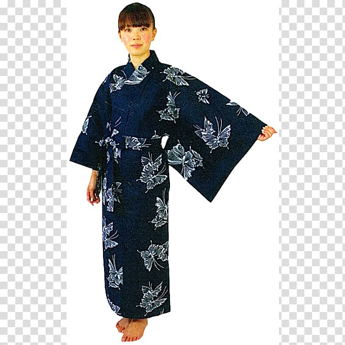 Kimono Japan Yukata Cherry blossom Blue, Chou Chou transparent background PNG clipart