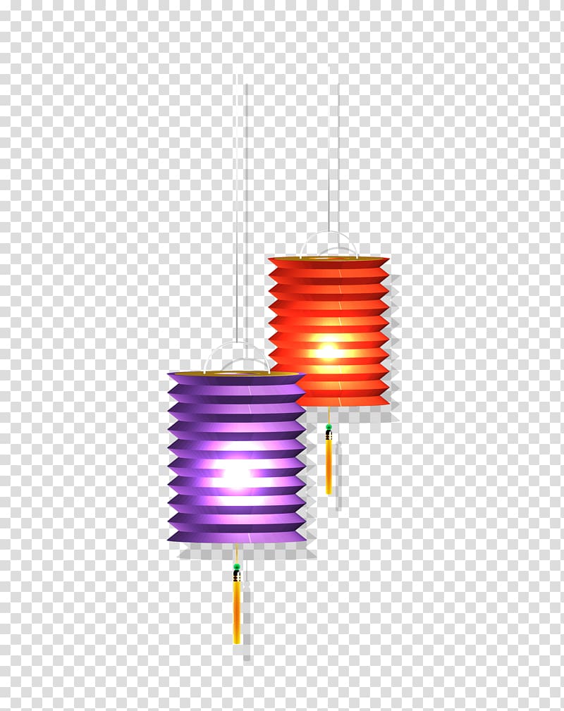 purple and red pendant lamp , Sky lantern, Palace lanterns transparent background PNG clipart