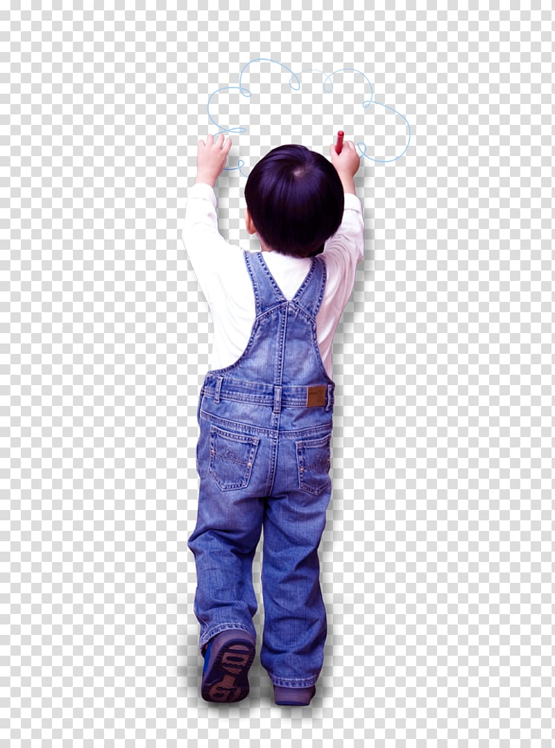 blue dungaree, Wall Decal Sticker Blackboard , Painting child back material transparent background PNG clipart