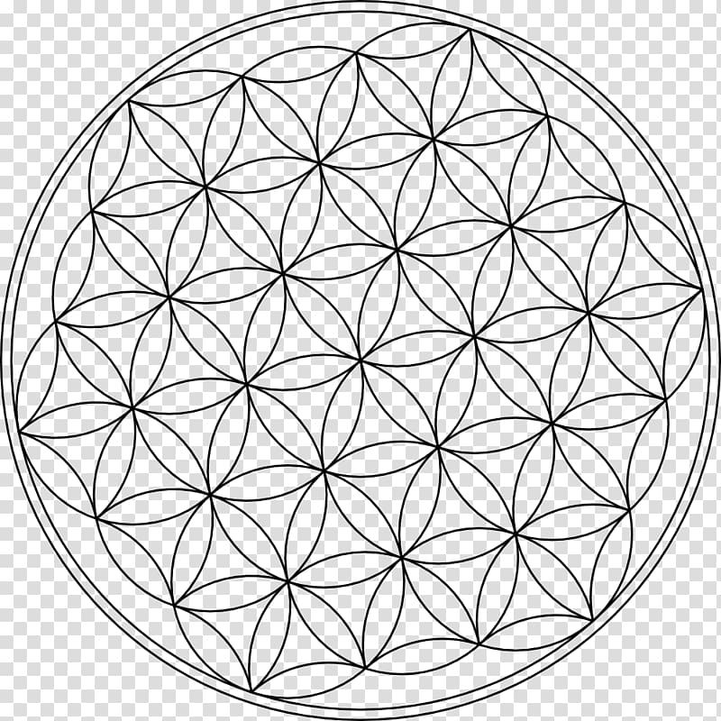 black round decor, Overlapping circles grid Symbol Sacred geometry , Mandalas transparent background PNG clipart