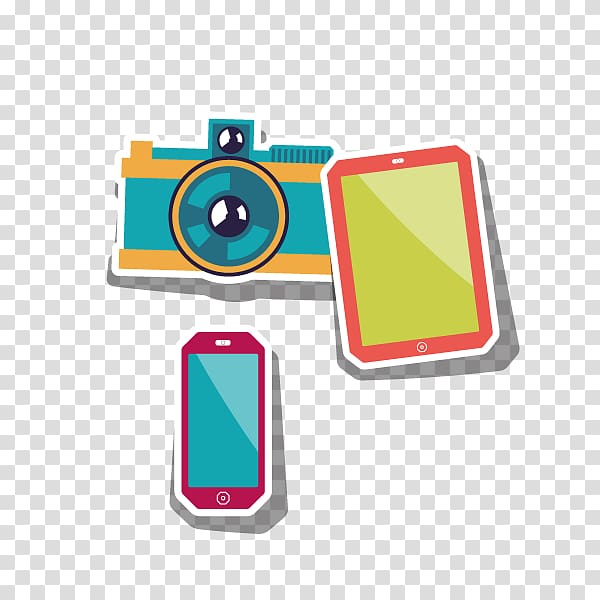 Camera phone, Hand-painted cartoon,camera,Phone,daily supplies transparent background PNG clipart