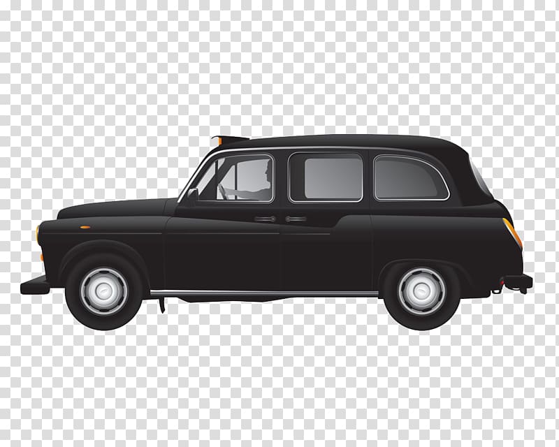 Taxi Hackney carriage , Black luxury car transparent background PNG clipart