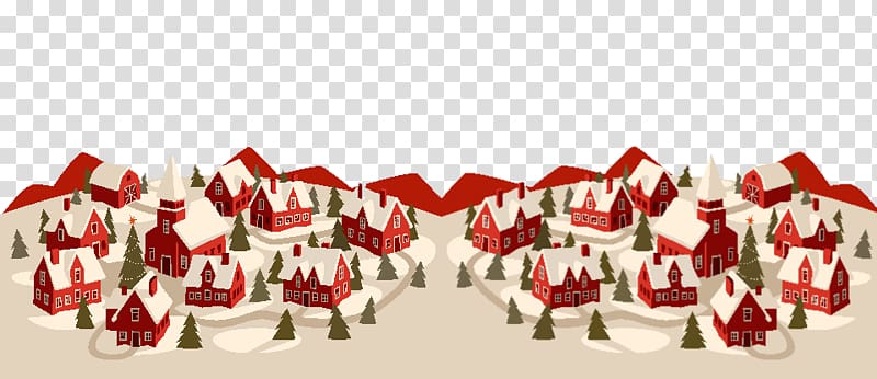Christmas Flat design .pptx, Cartoon town transparent background PNG clipart