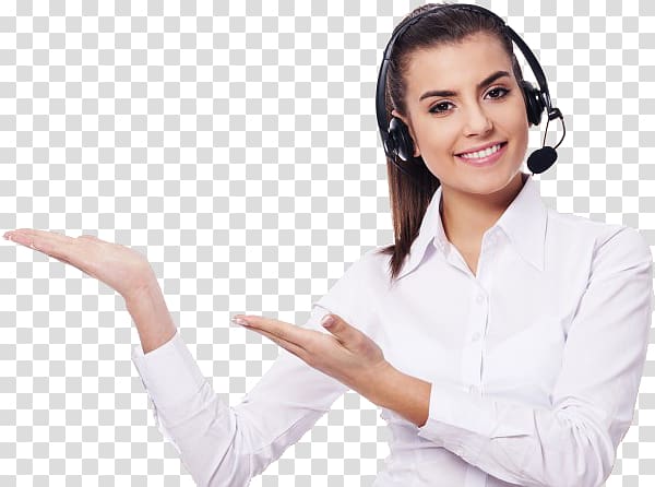Customer Service Call Centre Telephone call Business, girl with laptop transparent background PNG clipart