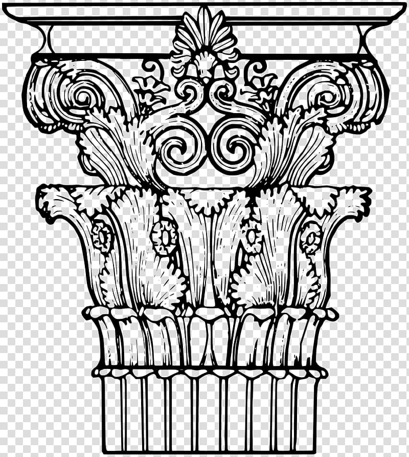 Corinthian order Column Drawing Classical order Capital, roman column transparent background PNG clipart