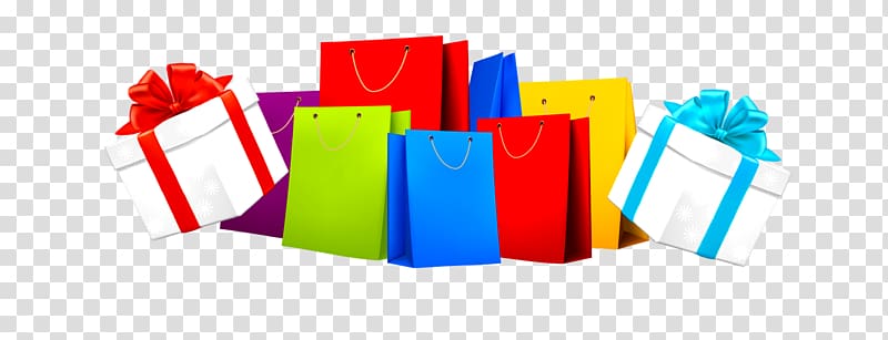 Shopping bag Gift, A bunch of color shopping bags transparent background PNG clipart