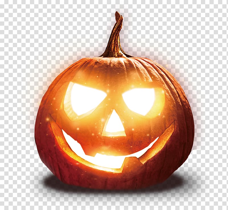 jack o' lantern, Jack-o-lantern Pumpkin Halloween Winter squash, Luminous pumpkin transparent background PNG clipart