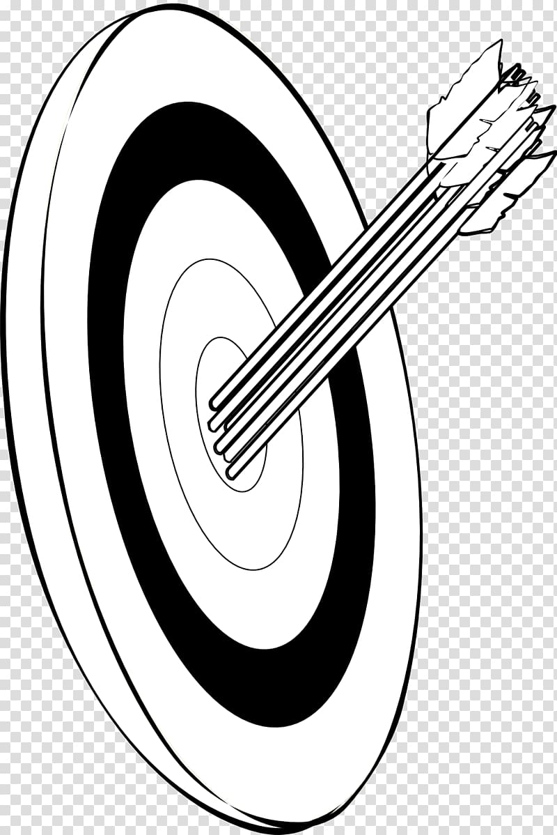 Black and white Shooting target Archery Arrow , Arrow transparent background PNG clipart