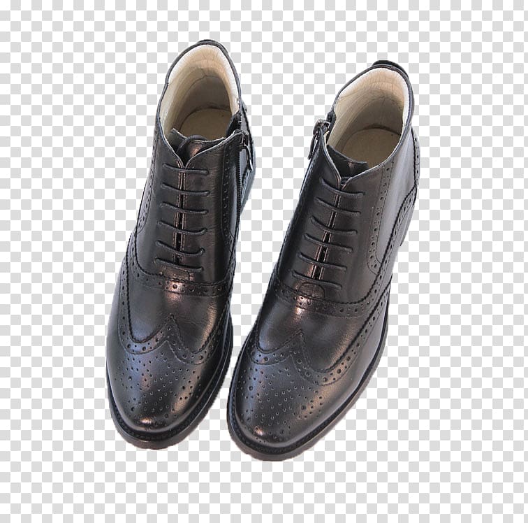 Oxford shoe Leather Boot, One pair of boots transparent background PNG clipart