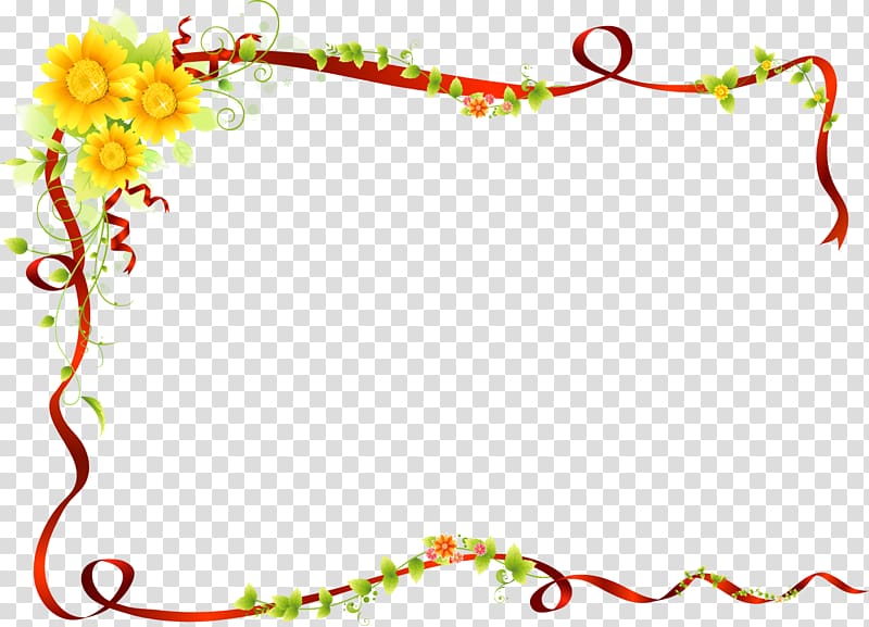 Ribbon Paper Material , floral border material transparent background PNG clipart