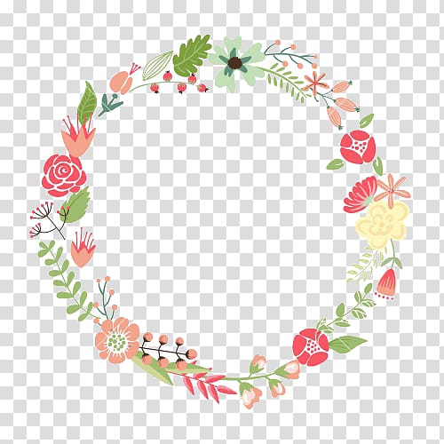 green and multicolored wreath, Flower Wreath frame Circle , Floral Frame transparent background PNG clipart